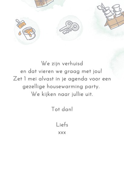 Verhuiskaart met oldtimer bus en foto's 3