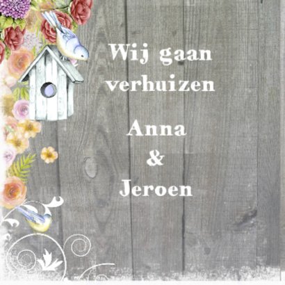 Verhuiskaart met vogelhuis 2