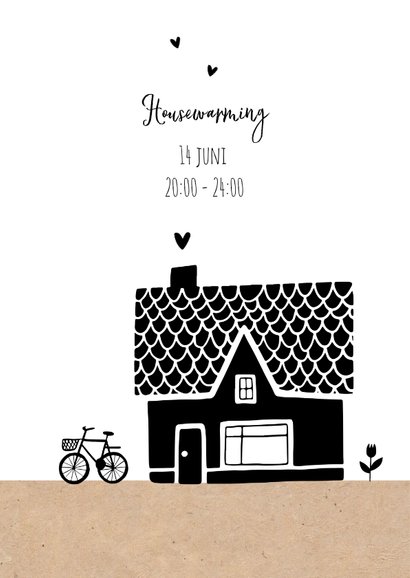 Verhuiskaart nieuwe woning huis kraft illustratie 2