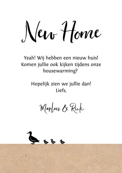 Verhuiskaart nieuwe woning huis kraft illustratie 3