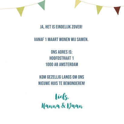 Verhuiskaart Samenwonen Huis met hartjes 3