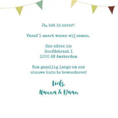 Verhuiskaart Samenwonen Huis met hartjes 3