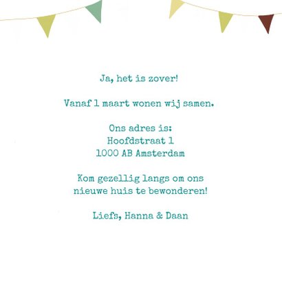 Verhuiskaart Samenwonen Huis met hartjes 3
