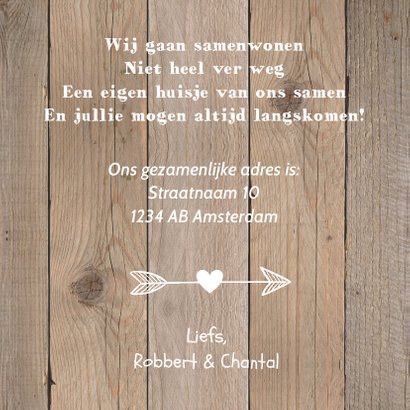 Verhuiskaart samenwonen label huis houtlook 3