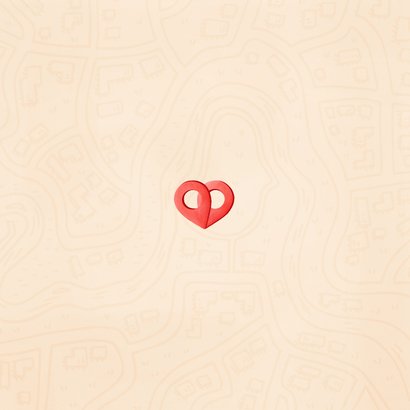 Verhuiskaart samenwonen locatie pin hart Achterkant