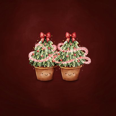 Verhuiskaart samenwonen met 2 kerstbomen 2