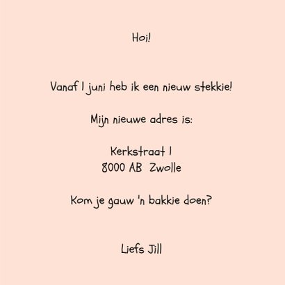 Verhuiskaart Single, aanpasbare kleur 3