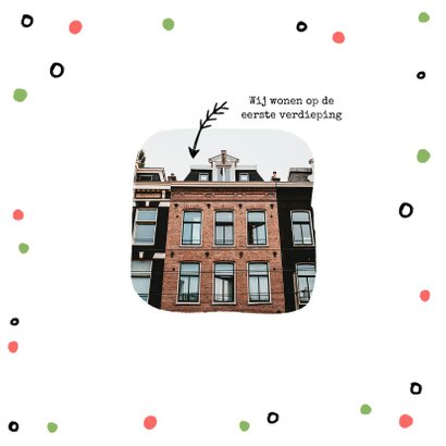 Verhuiskaart verhuisd tekening cactus hartjes confetti 2