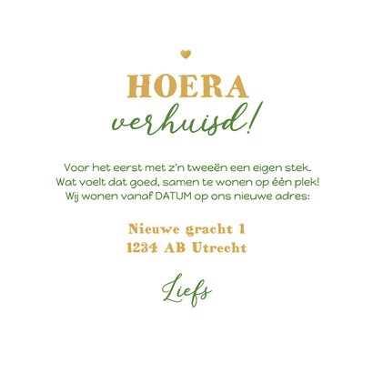 Verhuiskaart verhuisdozen planten nieuw stekkie hartjes 3