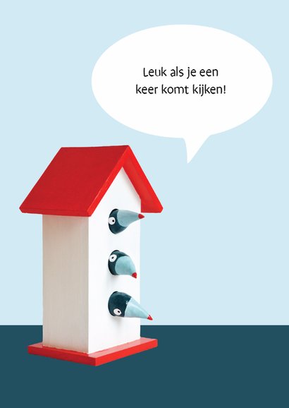 Verhuiskaart vogels in huisje 2