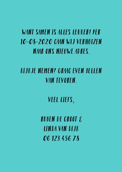 Verhuiskaart Wij gaan samenwonen per .. 3