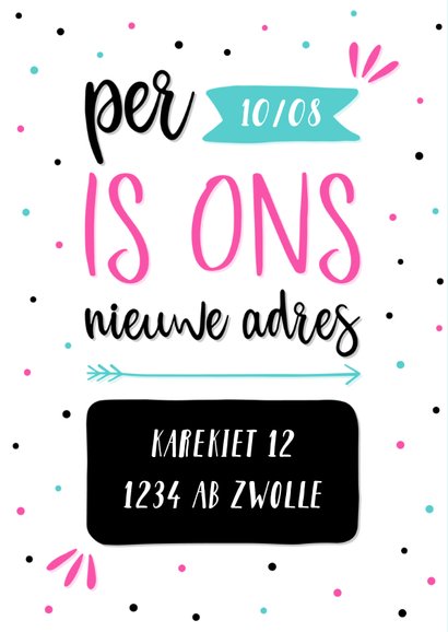 Verhuiskaart Wij gaan verhuizen met eigen foto en namen 2