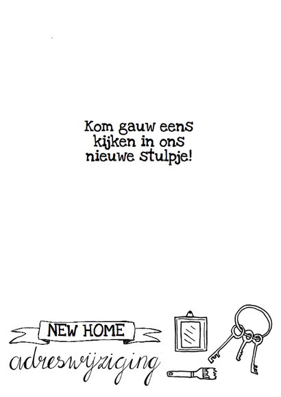 Verhuiskaart zwart-wit handlettering hart 2