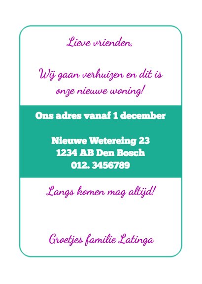 Verhuizing groen met paars - BK 3