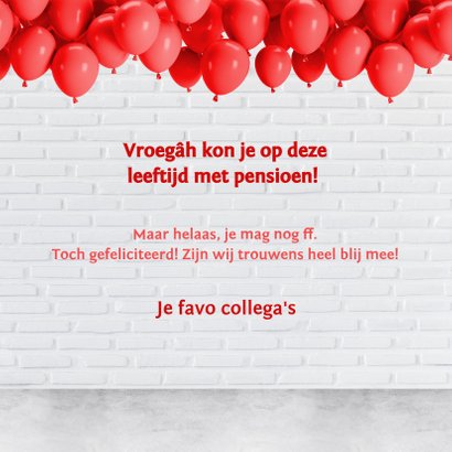 Verjaardag 65 in Stoere Rode Neon Cijfers 3