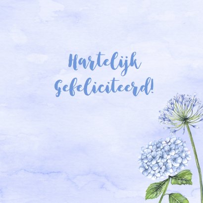 Verjaardag blauwe bloemen aquarel 3