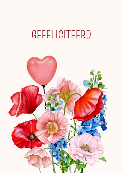 Verjaardag bloemen met hart 2