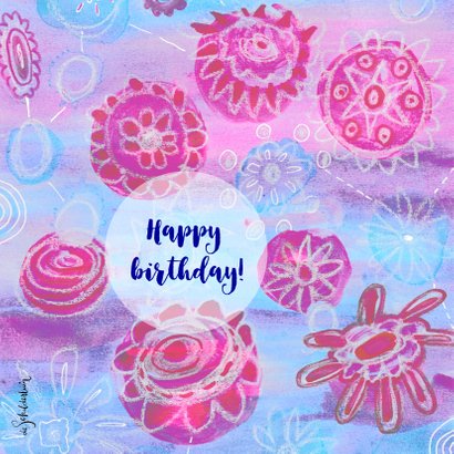 Verjaardag bloemen roze blauw2 - HR 2