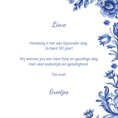 Verjaardag delfts blauw patroon 3