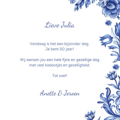 Verjaardag delfts blauw patroon 3