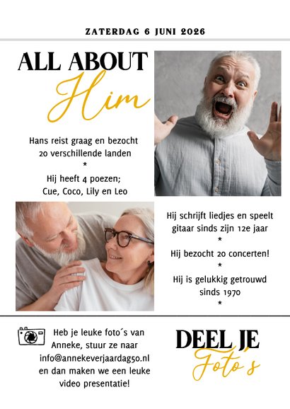 Verjaardag Feest 70 jaar tijdschrift 2