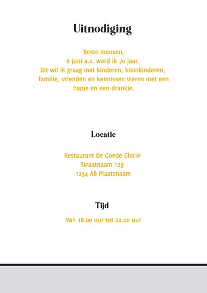 Verjaardag Feest 70 jaar tijdschrift 3