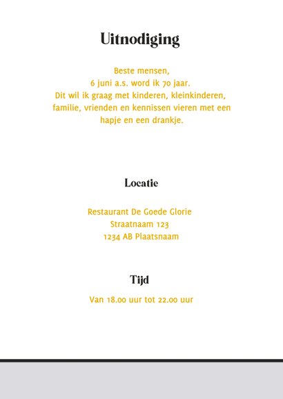 Verjaardag Feest 70 jaar tijdschrift 3