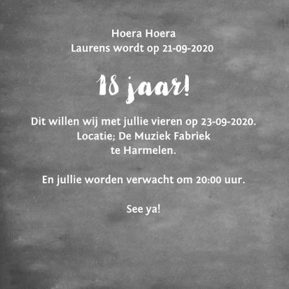 Verjaardag feest krijtbord 3