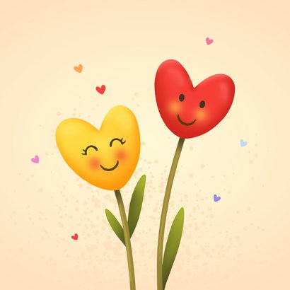 Verjaardag felicitatie hartjes tulpen 2