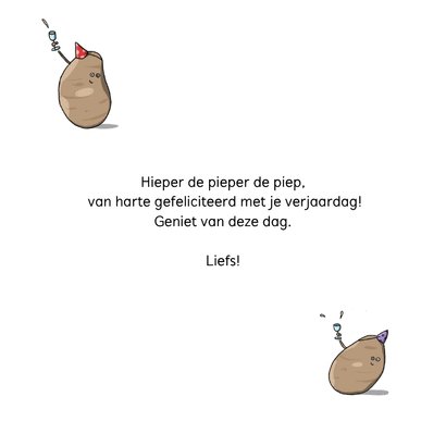 Verjaardag felicitatie hieper de pieper kaart 3