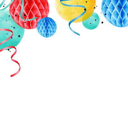 Verjaardag felicitatie man vrouw confetti slingers kleurrijk 2