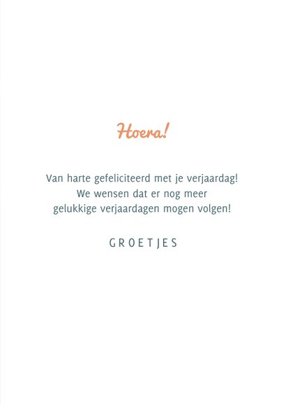 Verjaardag felicitatie met typografie 'er is er een jarig' 3