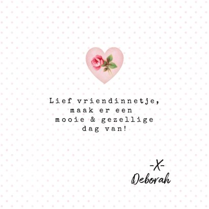 Verjaardag felicitatie vrouw roze roos 3
