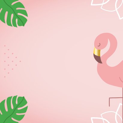 Verjaardag flamingo monstera bladeren 2