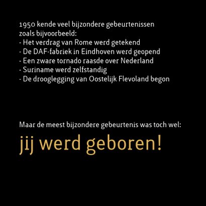 Verjaardag geboorte 1950 2