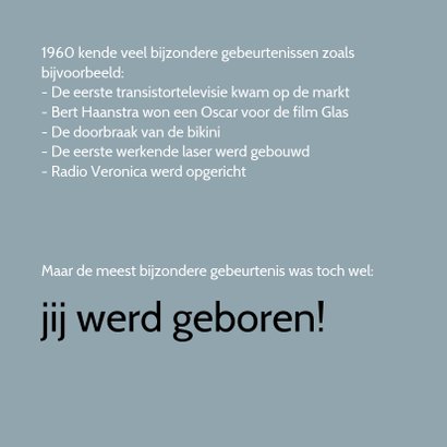 Verjaardag geboorte 1960 2