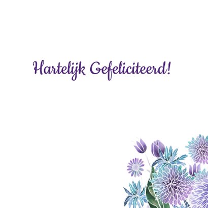 Verjaardag hart paarse bloemen 3