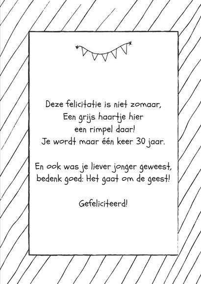 Verjaardag - Hip hip hooray - zwart witte streepjes 3