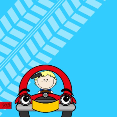 Verjaardag jongen in auto 2