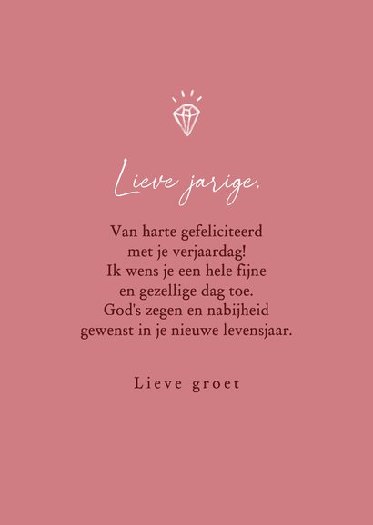 Verjaardag kaart bijbeltekst spreuken vrouw diamant 3