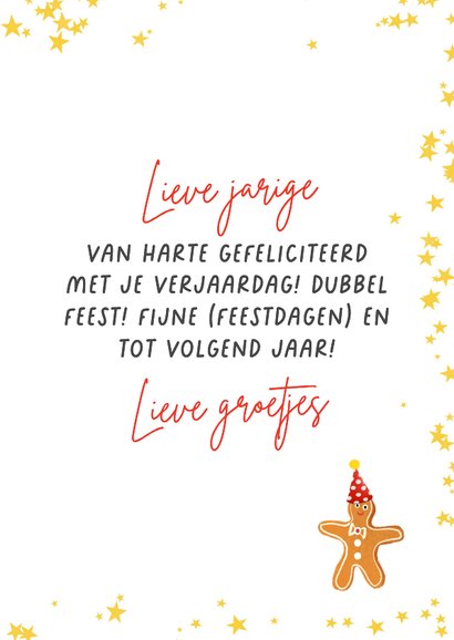 Verjaardag kerstkaart met taart en leeftijd aanpasbaar 3