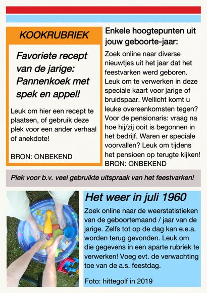 Verjaardag persoonlijke Krant 2