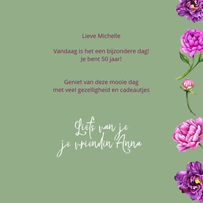 Verjaardag pioenrozen botanical 3