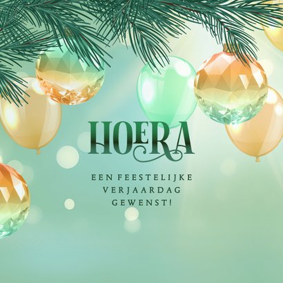 Verjaardag sprankelend met ballonnen & kristallen ornamenten 2