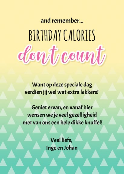 Verjaardag taartvorkjes met cake woordgrap 3