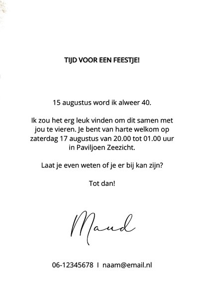 Verjaardag uitnodiging 40 jaar vrouw ballonnen 3