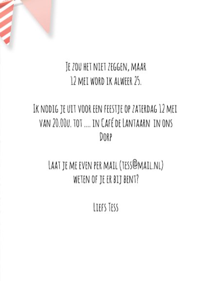 Verjaardag uitnodiging lijst 3