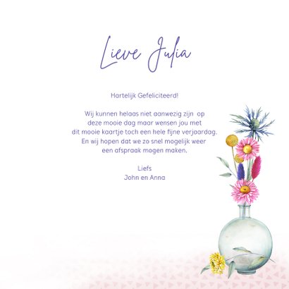 Verjaardag vaasjes droogbloemen 3