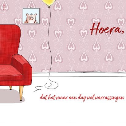 Verjaardag - varkentje in rode stoel 2