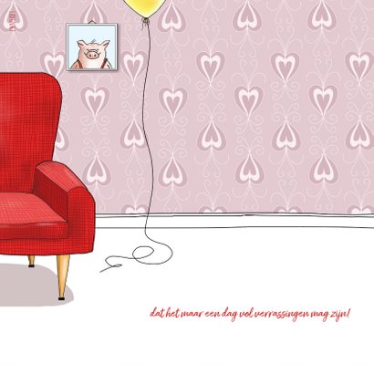 Verjaardag - varkentje in rode stoel 2